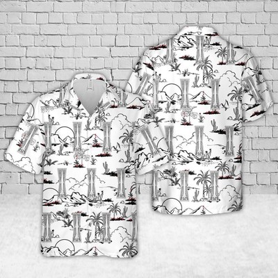 Air Force Aloha Shirt US Air Force Missile Maintenance Badge Hawaiian Shirt