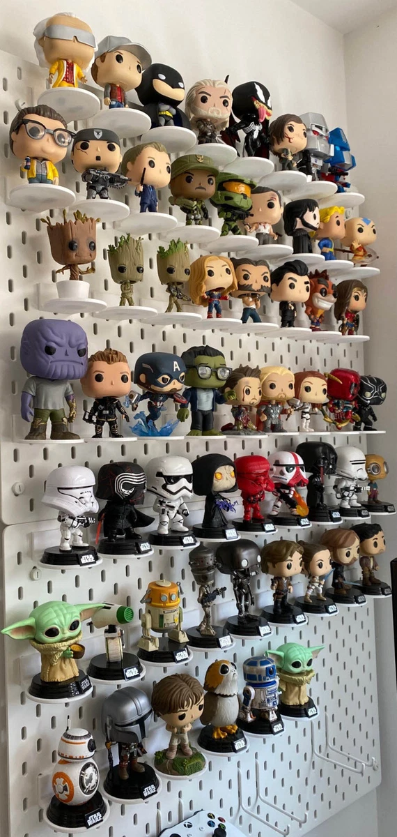 3 Pack Funko Pop for Ikea skadis peg board Wall Stand Mount Shelf holder display