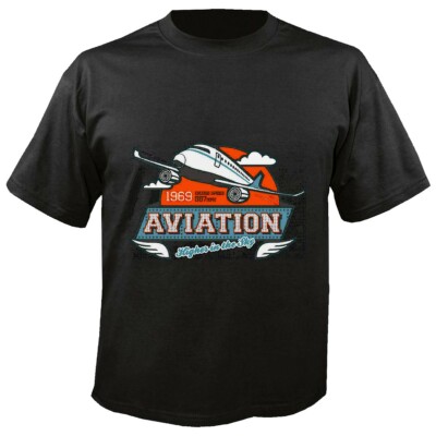 T-Shirt HIGHER IN THE SKY AVIATION PASSAGIERMASCHINE FLUGZEUG URLAUB FLUGHAFEN