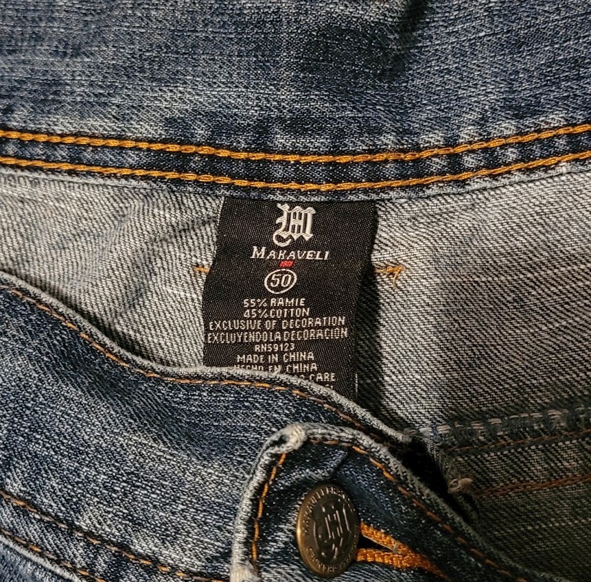 MAKAVELI 2PAC デニム　ワイド Vintage Makaveli 2Pac Denim Jeans Size 50 Rap Baggy Tupac