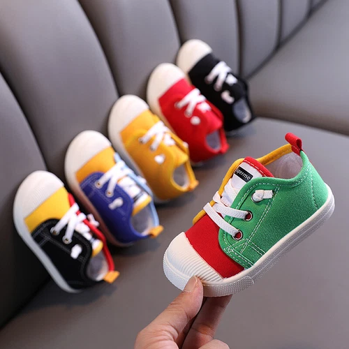 Kinder Jungen Mädchen Casual Pumps Canvas Low-Top Flache Trainer Bunte Schuhe - Bild 1 von 32