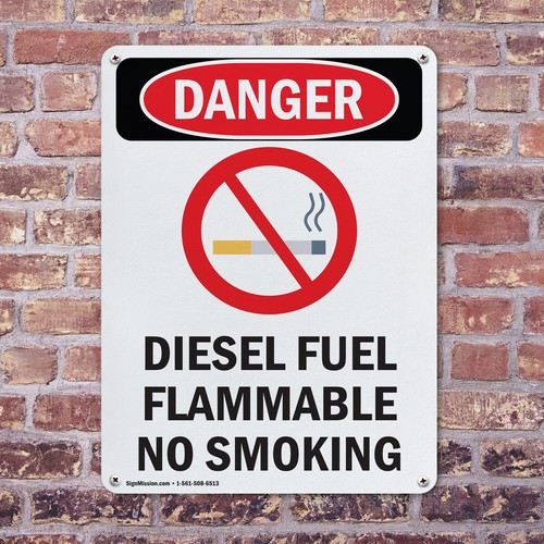 (2 Pack) Diesel Fuel Flammable OSHA Danger Sign Decal Metal Plastic - 第 4/21 張圖片