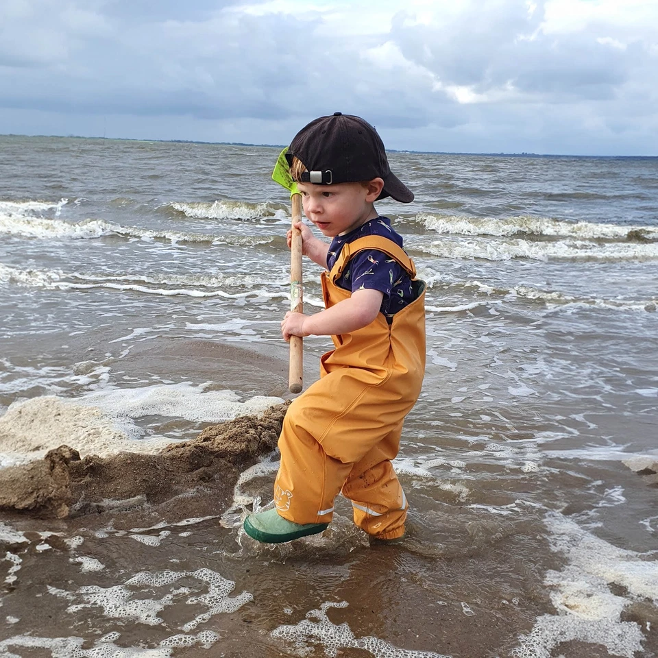 Regenhose Kinder gefüttert wasserdicht Jungen Mädchen Matsch Buddelhose 74-128 - Bild 3 von 4