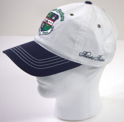 Brooks Brothers 1818 Logo Hat Crest Baseball Cap White Grey Navy