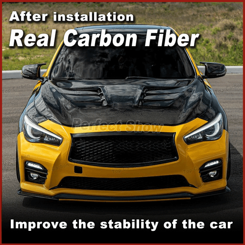For Infiniti Q50 Q50S 2014-2023 Real Carbon Exterior Side Fender Vent Cover Trim - Picture 4 of 15