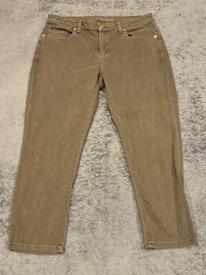 Michael Kors Jeans Womens 8 Green Izzy Skinny Cropped Casual Pants Denim