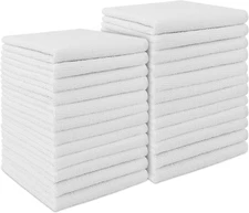 AIDEA White Microfiber Cleaning Cloth 24PK, Absorbent Cleaning Rags for Housekee