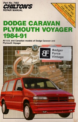 1984-1991 Dodge Caravan Plymouth Voyager Chilton's Repair Manual #7482 MN960
