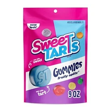 SweeTARTS Gummies Fruity Splitz, Candy, Sweet and Tart, Resealable Bag, 9 oz