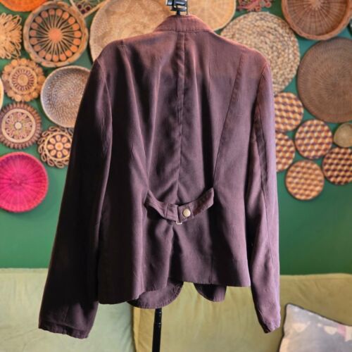 RQT Brown Polyester Suede Zip-Up Studded Bomber Jacket - XL - Picture 3 of 5