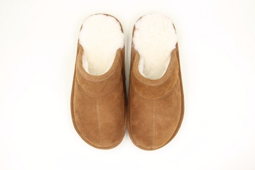 SUPERLAMB MENS SHEEPSKIN HARD SOLE SCUFF SLIPPERS - Picture 4 of 8