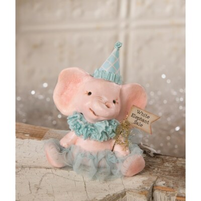 WHITE ELEPHANT SALE, Pink Elephant Figurine, NWT,Michelle Allen For Bethany Lowe