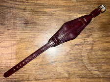 10mm pelle ad olio scura WW1 WW2 esercito ufficiale trincea orologio fascia cinturino fatto a mano