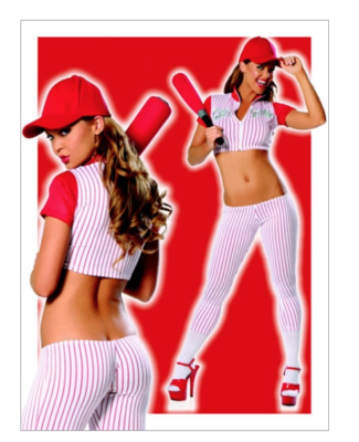 Sexy Play Girl Baseball Costume by ROMA - top, pants and cap - NEW! size  M/L | eBay
