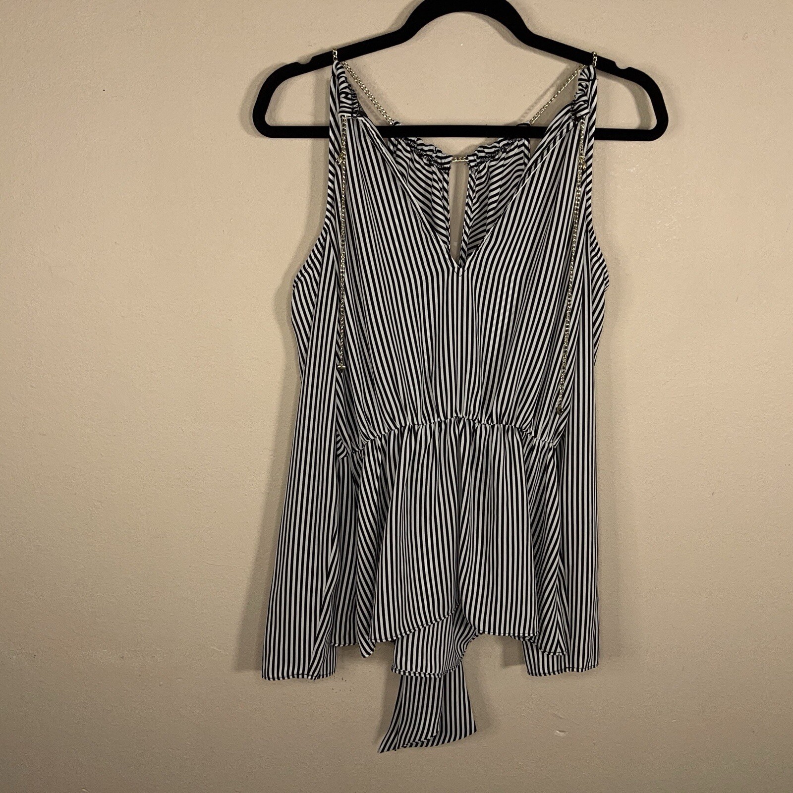 MEDIUM BOLD ELEMENTS BLACK WHITE STRIPE BLOUSE SI… - image 3