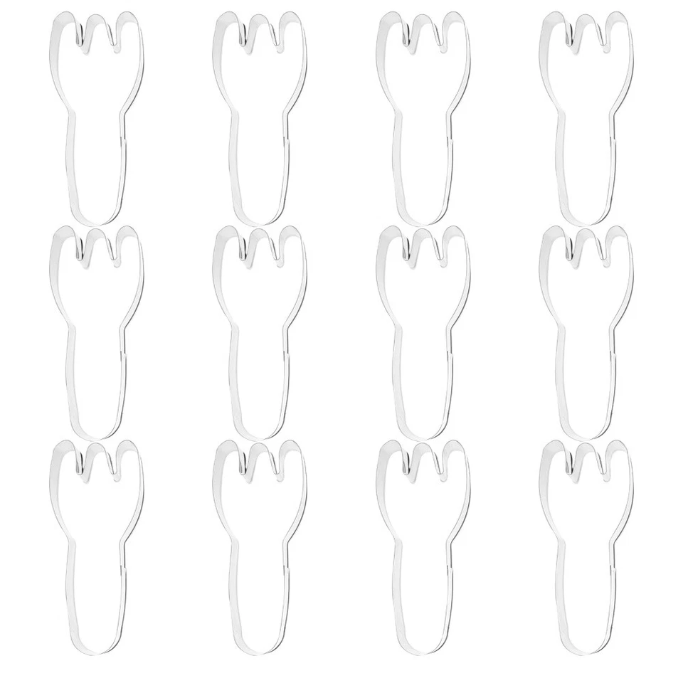 per biscotti a forma di forchetta in acciaio inossidabile da 12 pezzi (argento) - Immagine 2 di 4