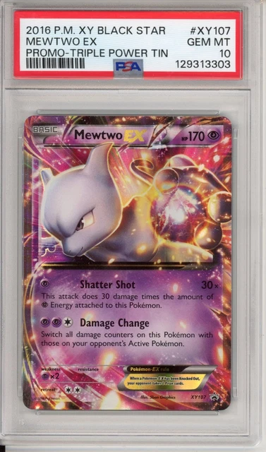 POKEMON XY BLACK STAR PROMO TRIPLE POWER TIN #XY107 MEWTWO EX PSA 10 New Cert