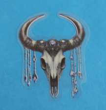 Skull Dreamcatcher Gothic Transparent Sticker 2.25" x 1.75" AJ 