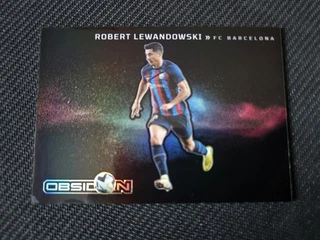 Robert Lewandowski 2022-23 Panini Obsidian Football Card Black Colour Blast Sp