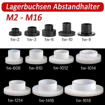 M2 - M16 Nylon Kunststoff Lagerbuchsen Abstandhalter Dichtungen Unterlegscheibe
