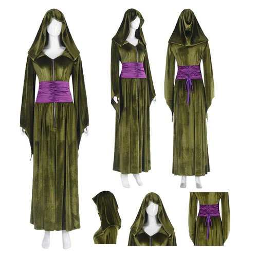 CocMouse Halloween Green Cosplay Costume For Women Sexy Sleeveless Fake Leaves Sequin Dress With Gloves Headwear Set (Green, S - View #13