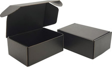 6X4X2 Inches Small Shipping Boxes Set of 50 - Black Mailer Corrugated Cardboard
