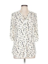 Ember Women Ivory 3/4 Sleeve Blouse L