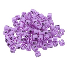 100 Pack Clothes Hanger Marker Number 29 Size Tag Fit 3mm Rod Purple