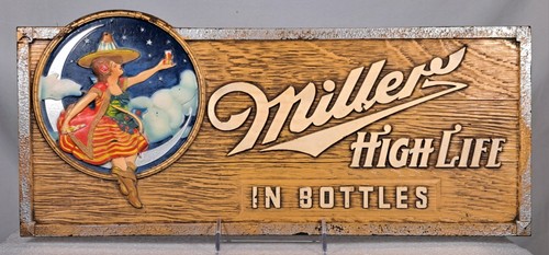 Old High Life Beer 3-D Back Bar Composition Sign Miller Brewing Co ...