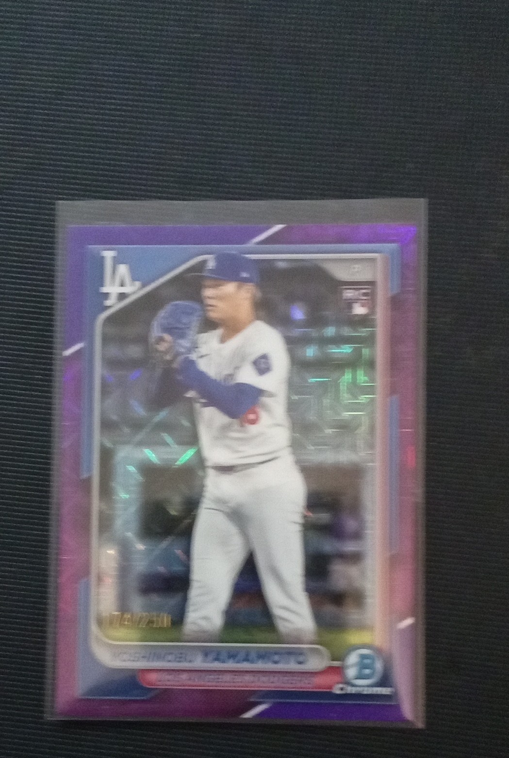 2024 Bowman - Yoshinobu Yamamoto #73 Chrome Purple Mojo Refractor /250 (RC)