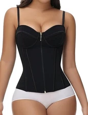 SHAPSHE Waist Trainer for Women Tummy Control Vest Black Corset XXXL