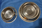 Used Pet Stainless Steel Bowl Dish Set-Water Bowl and Food Dish, Cat Food Bowl — photo 1