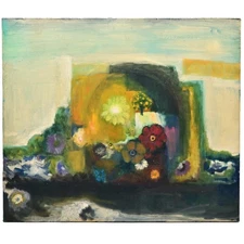 FREDERICK SPRAGUE Original Vintage Signed Floral Still Life Portrait Painting