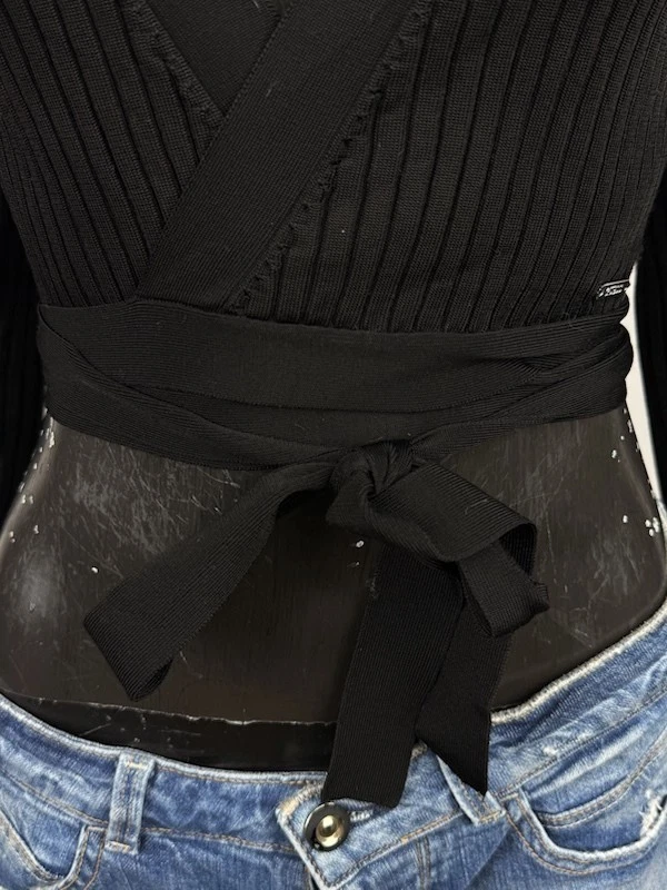 Guess Maillot femme S noir mince coupe croisée ceinture viscose élégante... - Photo 4/4