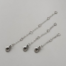 15x Extender Chain w/ Lobster Claw Clasp Silver for Bracelet Necklace Extension