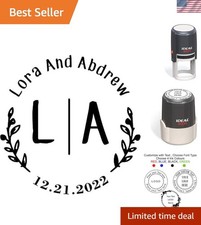 Name, Initials, Date Custom Self Inking Stamp Rubber Stamp Ink Stamp - Annive...