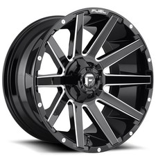Gloss Black Milled Fuel Wheels D615 Contra 24x12 Rims 4pcs D4 Gloss Black Milled Fuel Wheels D615 Contra 24x12 Rims 4pcs D4