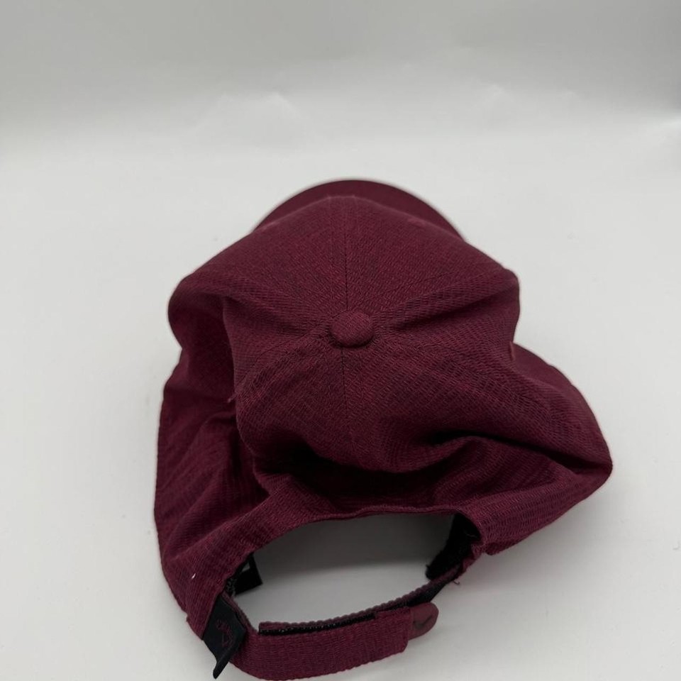Callaway Golf Cap Mens Adjustable Maroon Waffle Knit Structured Hat ...