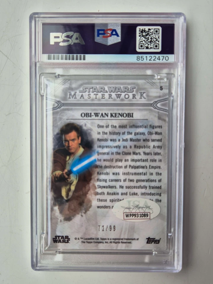 Ewan McGregor SIGNED Obi-Wan #/99 2018 Star Wars Masterwork PSA 10 DNA AUTO 10 - Image 2 of 2
