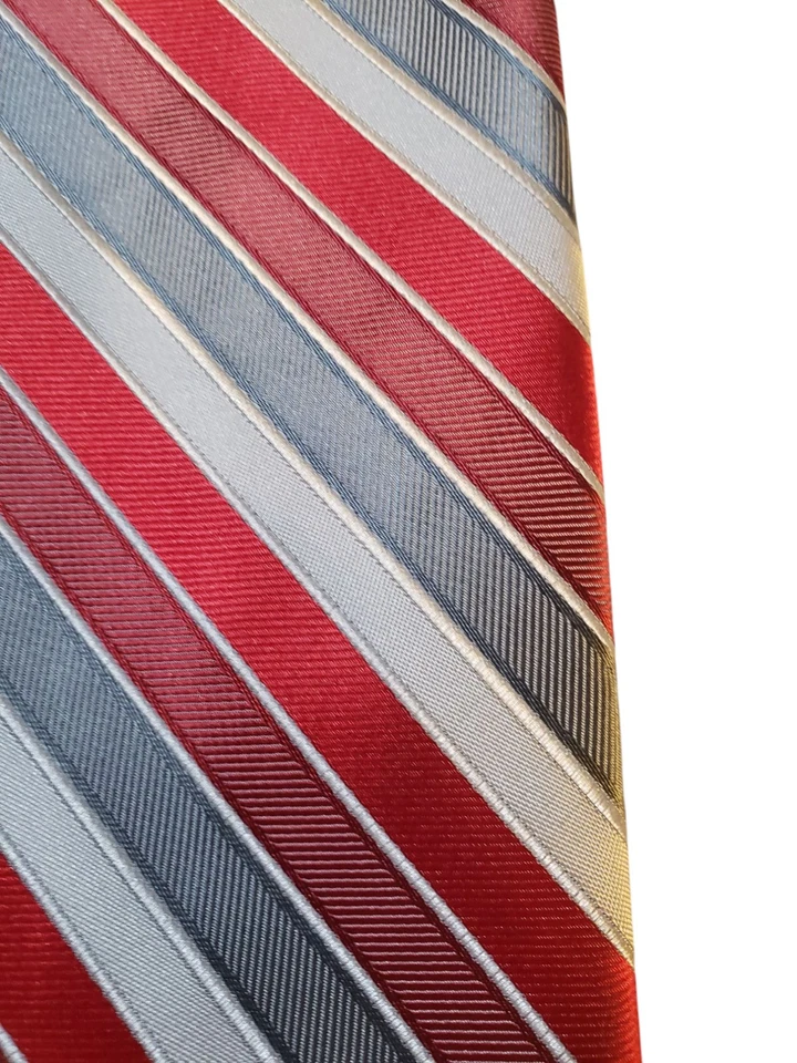 Corbata Dockers Para Hombres Diseñador Rojo Gris Blanco Rayas Negocios Iglesia Clásica Foto 2 de 4