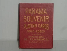 Panama Souvenir Playing Cards GOLD EDGES 1908 U.S. PLAYING CARD CO Complete Deck