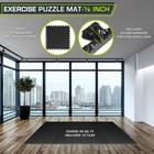 Puzzle Exercise Mat EVA Interlocking Foam Tiles Home Gym 24in 12Pcs 1/2in Grey24