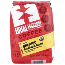 Organic Coffee, Breakfast Blend, Ground, Medium  French Roasts, 12 oz 340 g 