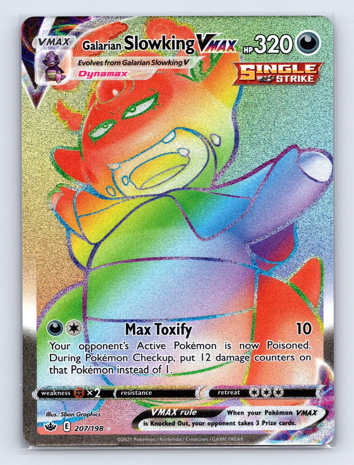 GALARIAN SLOWKING VMAX 207/198 RAINBOW RARE CHILLING REIGN POKEMON Holo NM