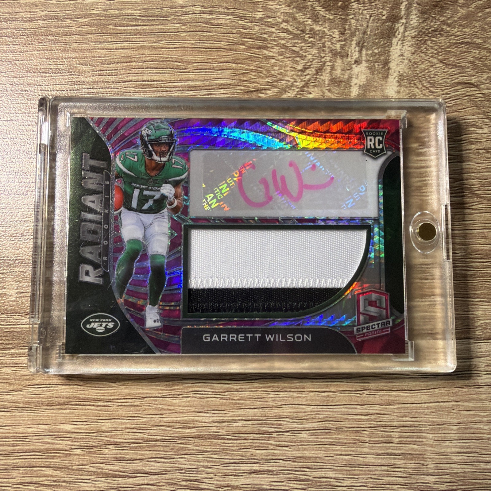 2022 Panini Spectra - Radiant Garrett Wilson #RAD-GWI Neon Pink Prizm /25