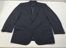 Burberrys Wool Blazer Mens 48R Estimated Blue Pinstripe Vintage Burberry READ 