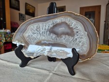 Große dekorative Achat-Platte – Naturstein mit Kristallkern – ca. 28,5 cm