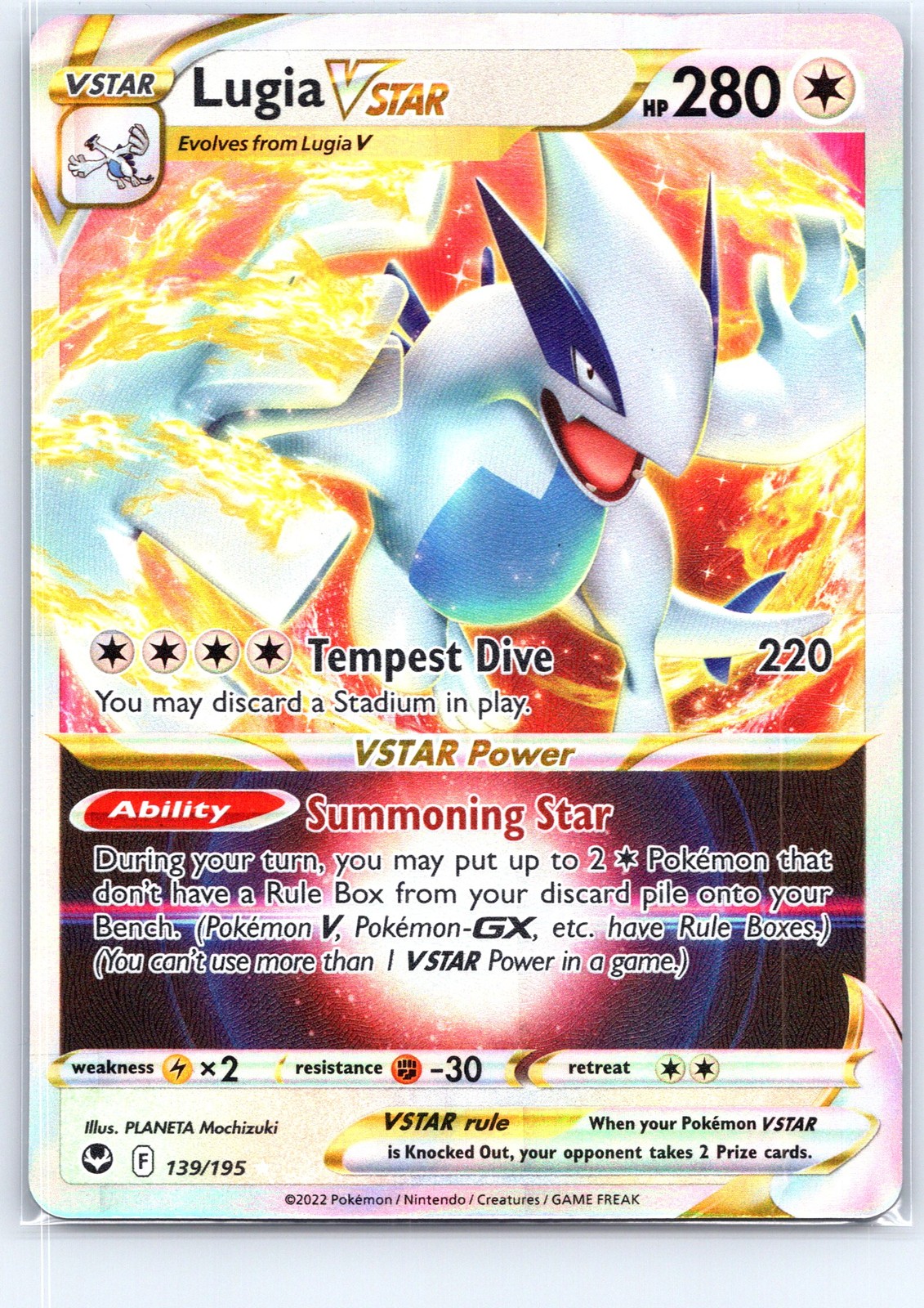Lugia VSTAR 139/195 Near Mint SWSH12: Silver Tempest Pokemon Shipnow