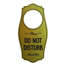 Please DO NOT Disturb Door Hanger - Brushed Gold, 4 x 8 1 Pack