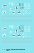 K4 HO Scale Decals Detroit, Toledo and Ironton Caboose White DT&I